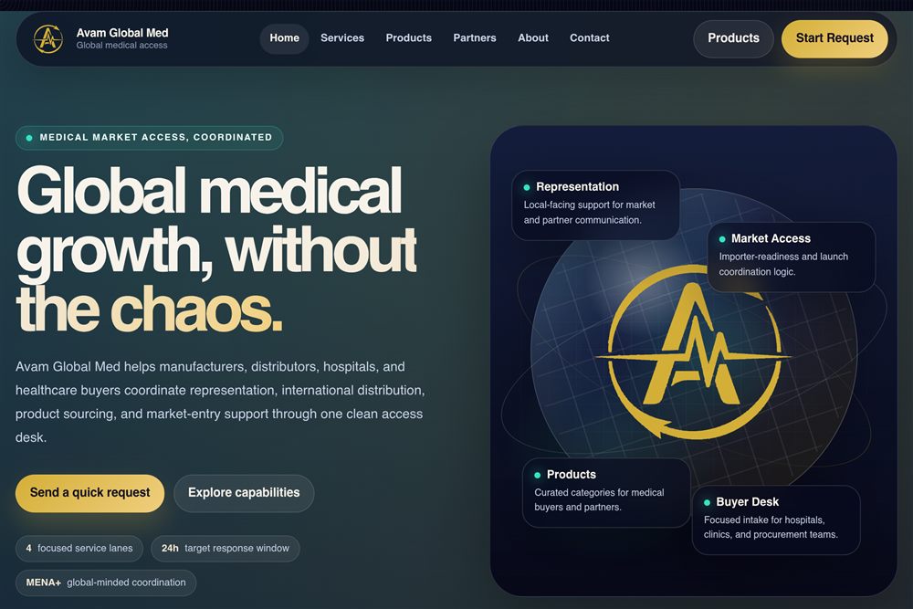 پیش‌نمایش سایت Avam Global Med