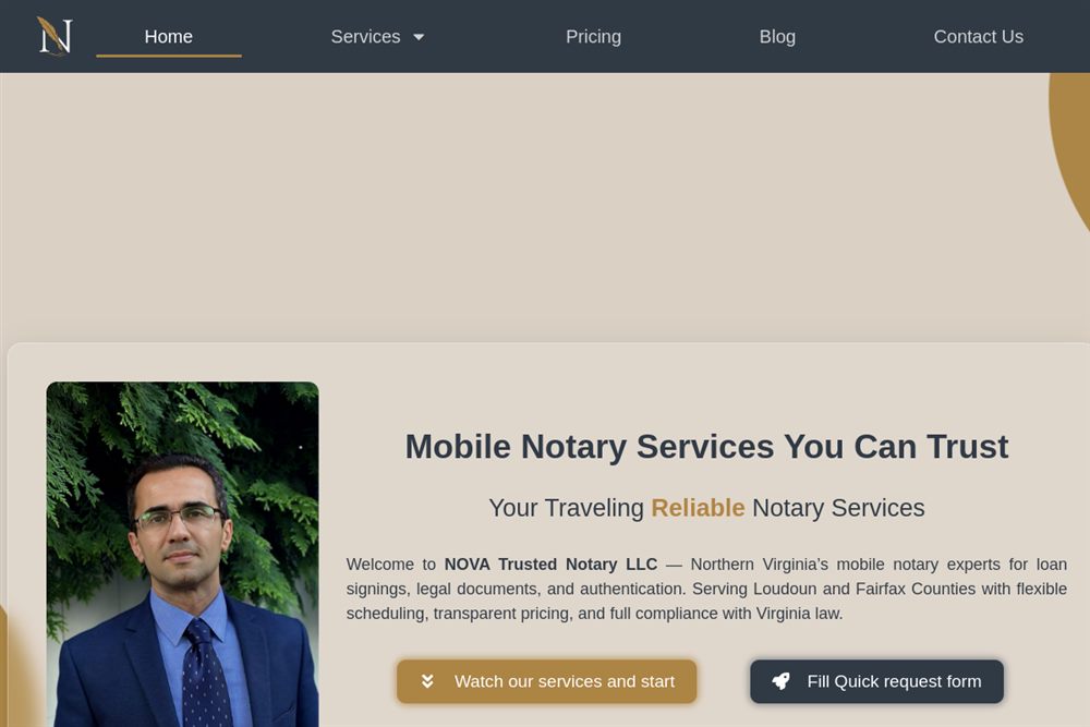 پیش‌نمایش سایت NOVA Trusted Notary